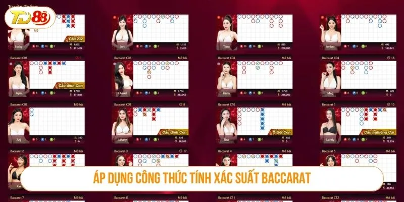 Áp dụng công thức tính xác suất baccarat