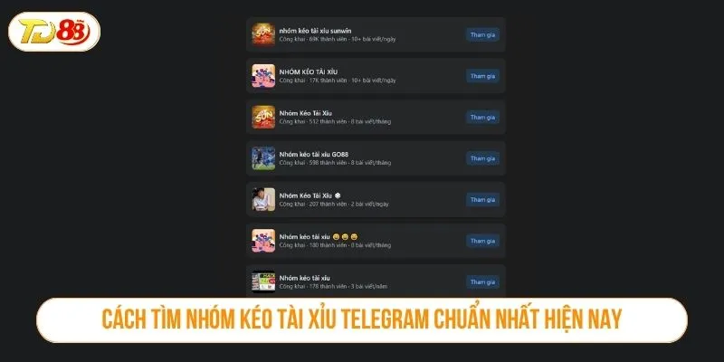 Cách tìm nhóm kéo tài xỉu Telegram chuẩn nhất hiện nay