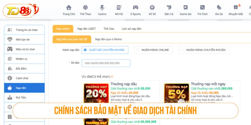 Chính sách bảo mật trong giao dịch tài chính