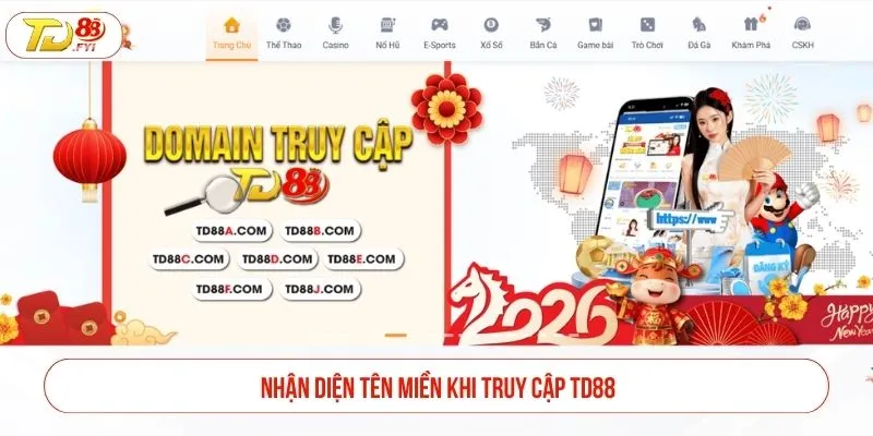 Nhận diện tên miền khi truy cập TD88